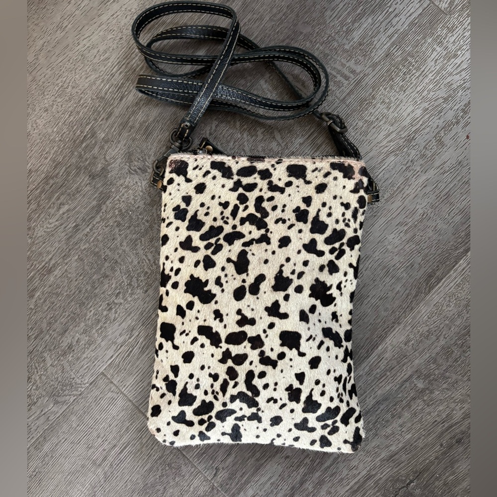 Myra Bags Leather & Cotton Crossbody Purse small Coastal Western